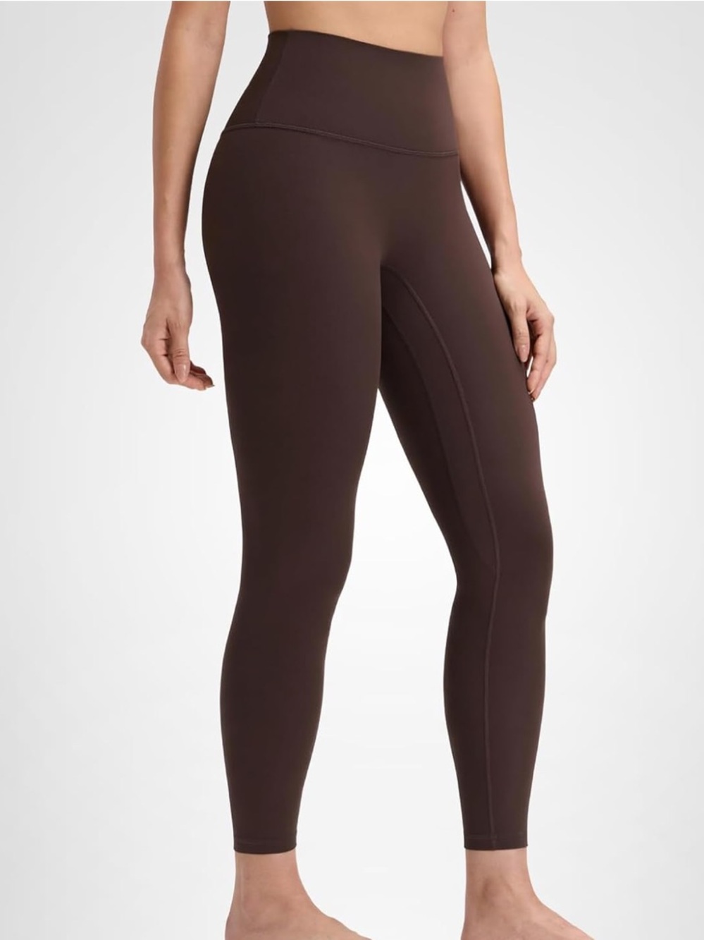 CRZ YOGA Butterluxe High-Waist No Front Seam Brown 25 inch Leggings- size medium